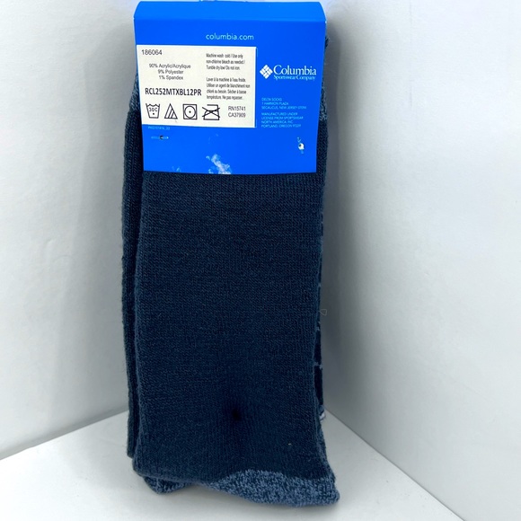 COLUMBIA,2 PAIRS IF WARM SOCKS, FLEECE LINED, CHARCOAL COLOR, ACRYLIC, SIZE 6-12 - Picture 3 of 10